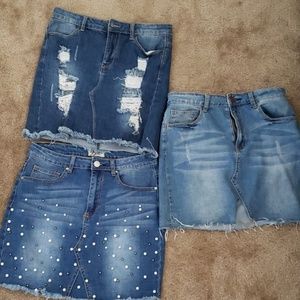 Denim skirts